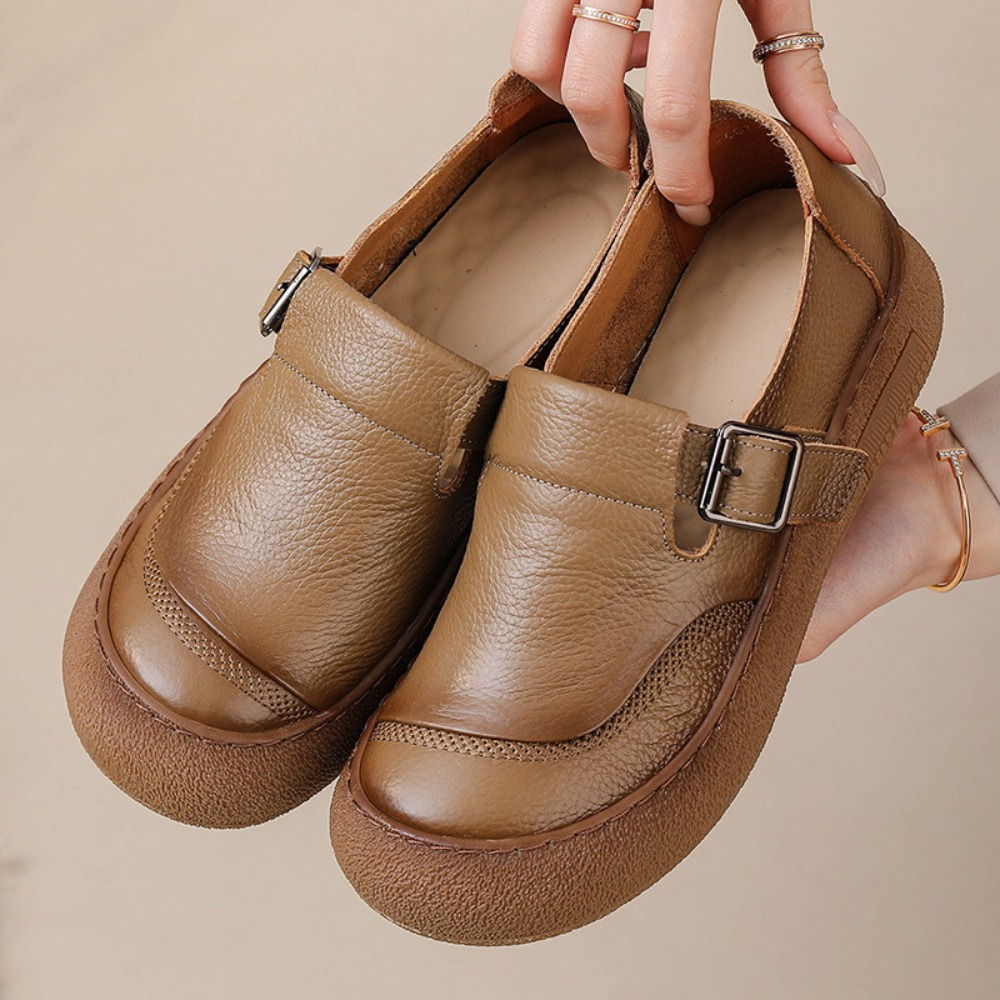 Casual enkele schoenen voor da - Leather Classic Strap recensie en prijs